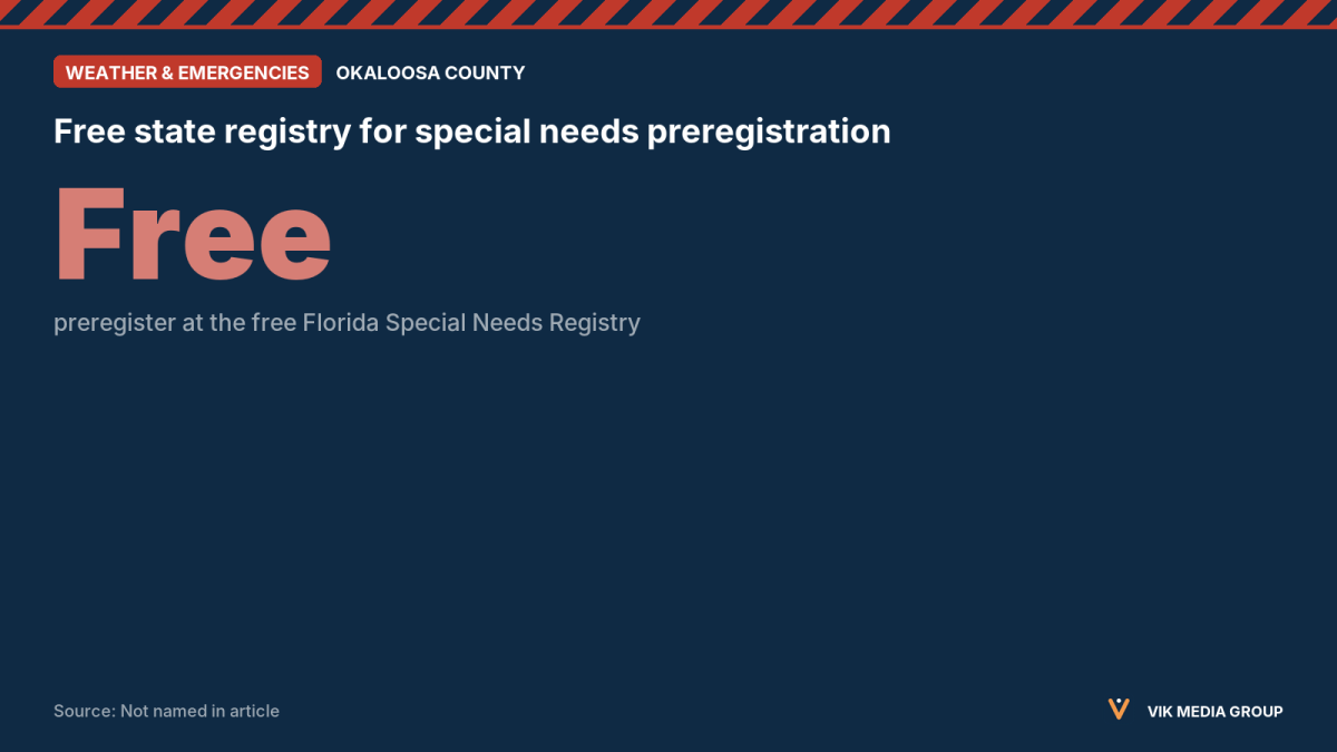 Card highlighting the free Florida Special Needs Registry for residents who rely on electricity or nursing care.